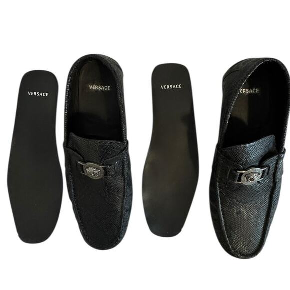 Mens Versace Medusa Black Snakeskin Leather Loafers  EU42 US 9 main image 13